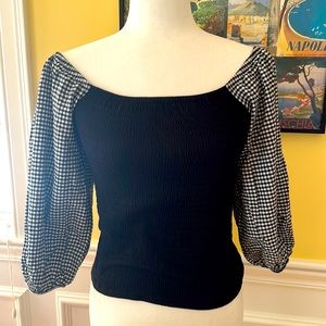 Ballon-Sleeve Off Shoulder top by Anthropologie size S